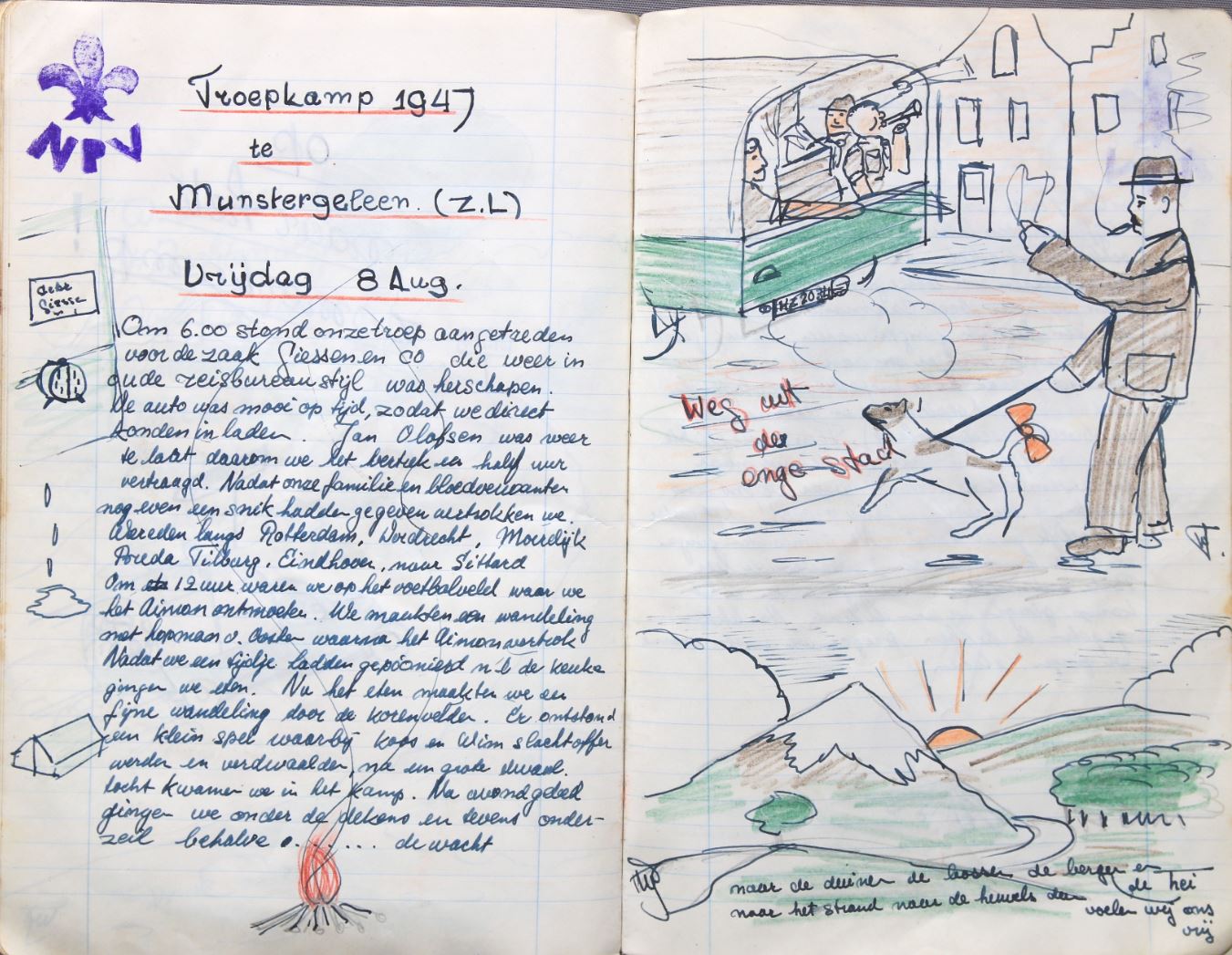 Logboek van de patrouille Bevers van padvindersgroep Marnix van Sint Aldegonde, 1948-1950.