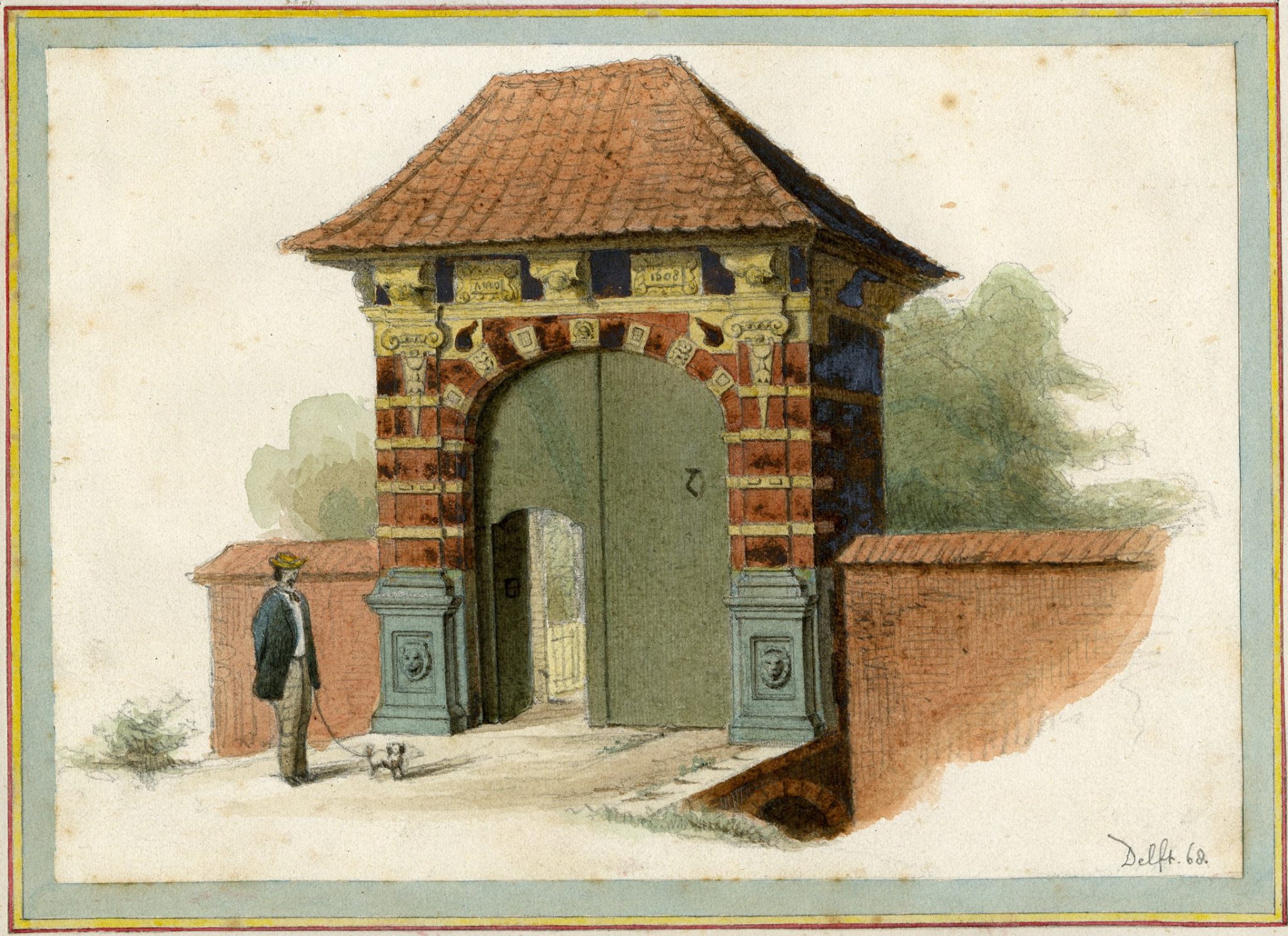 Tekening van de Hammenpoort door A.J. Terwen, 1868. 3474)