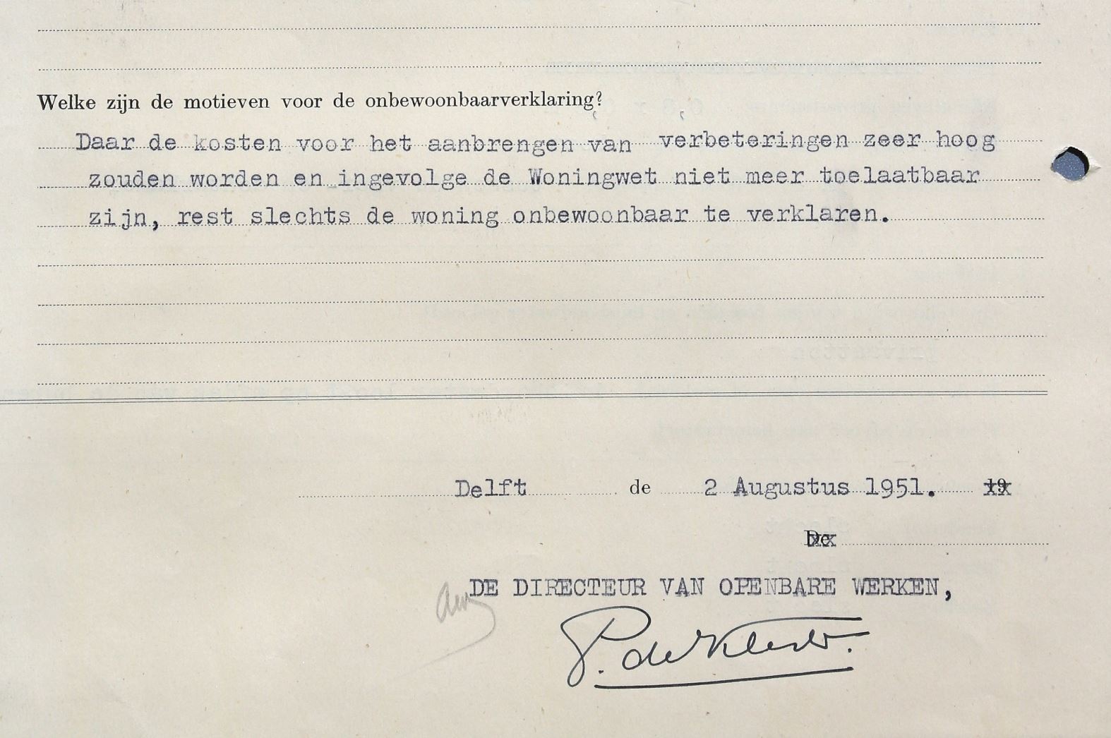 Rapportages woontoestand en onbewoonbaarverklaringen, Gasthuislaan 177.