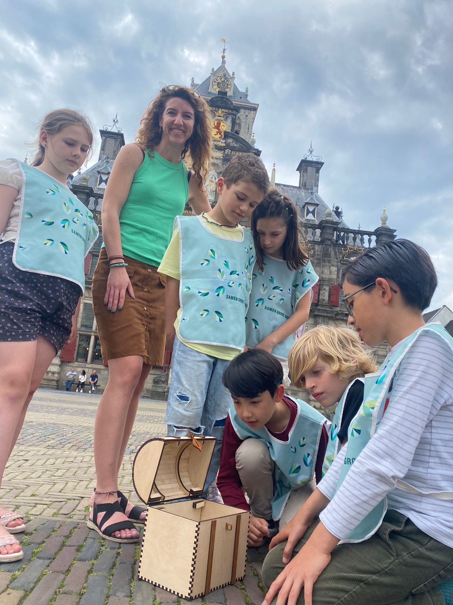 Kinderspeurtocht op de markt