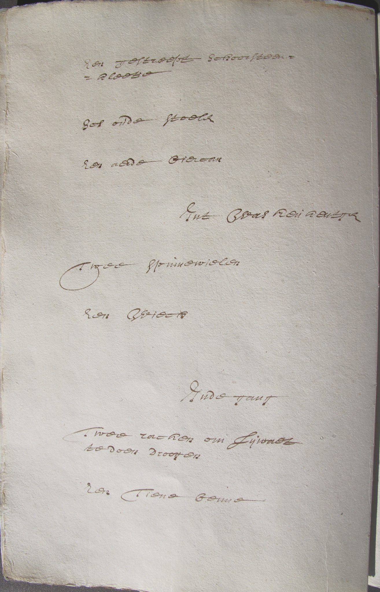 Folio 5v Inventory of the Estate of Vermeer 1676 Fo 5v