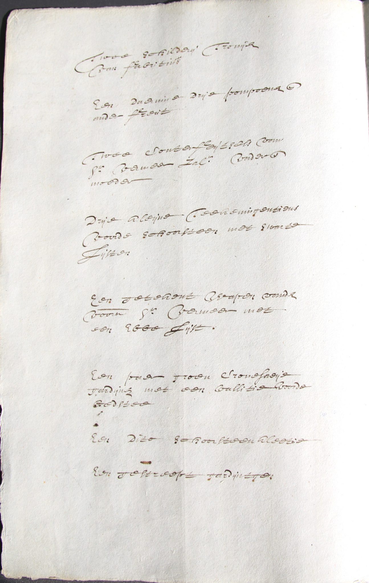 Folio 1v Inventory of the Estate of Vermeer 1676 Fo 1v