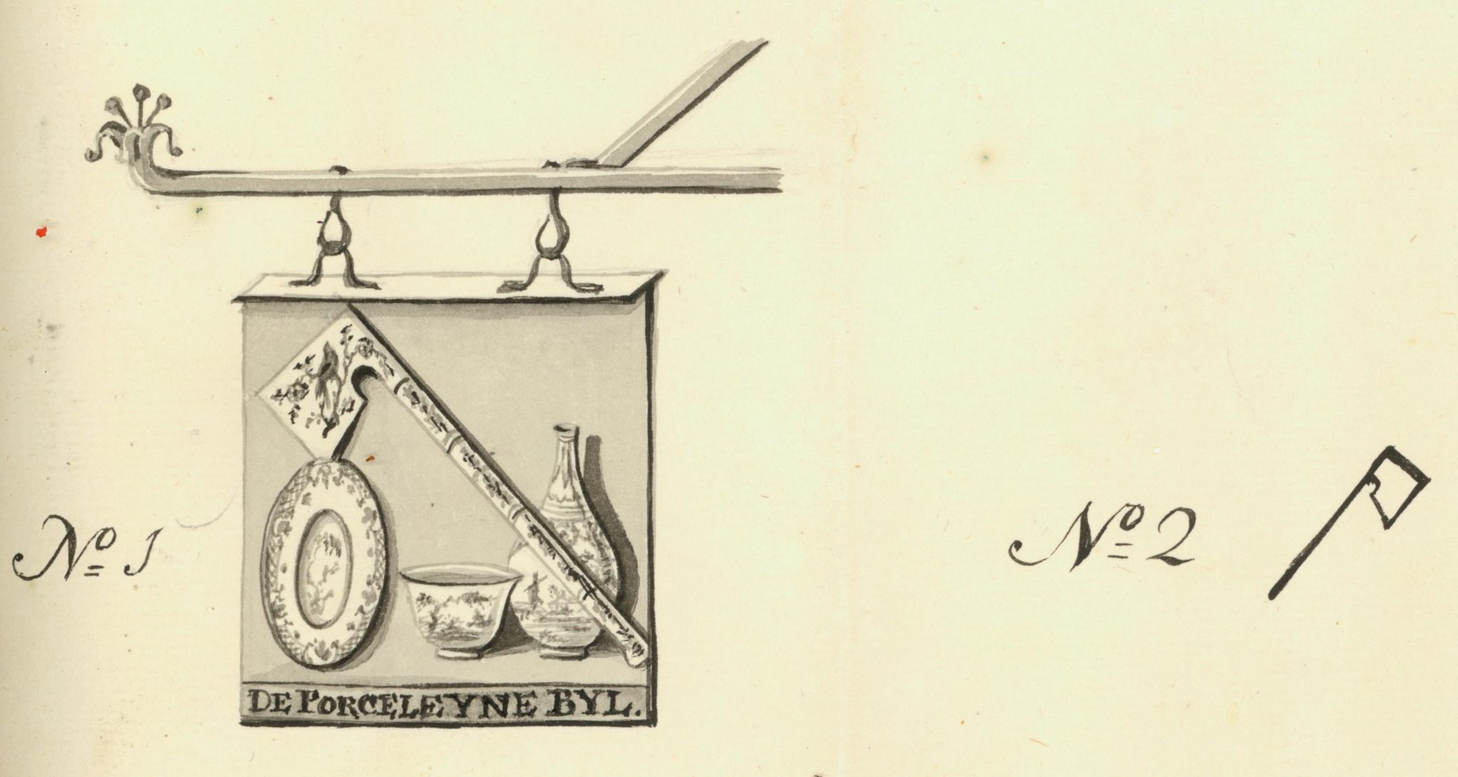 Merk van plateelbakkerij De Porceleyne Byl, 1764.