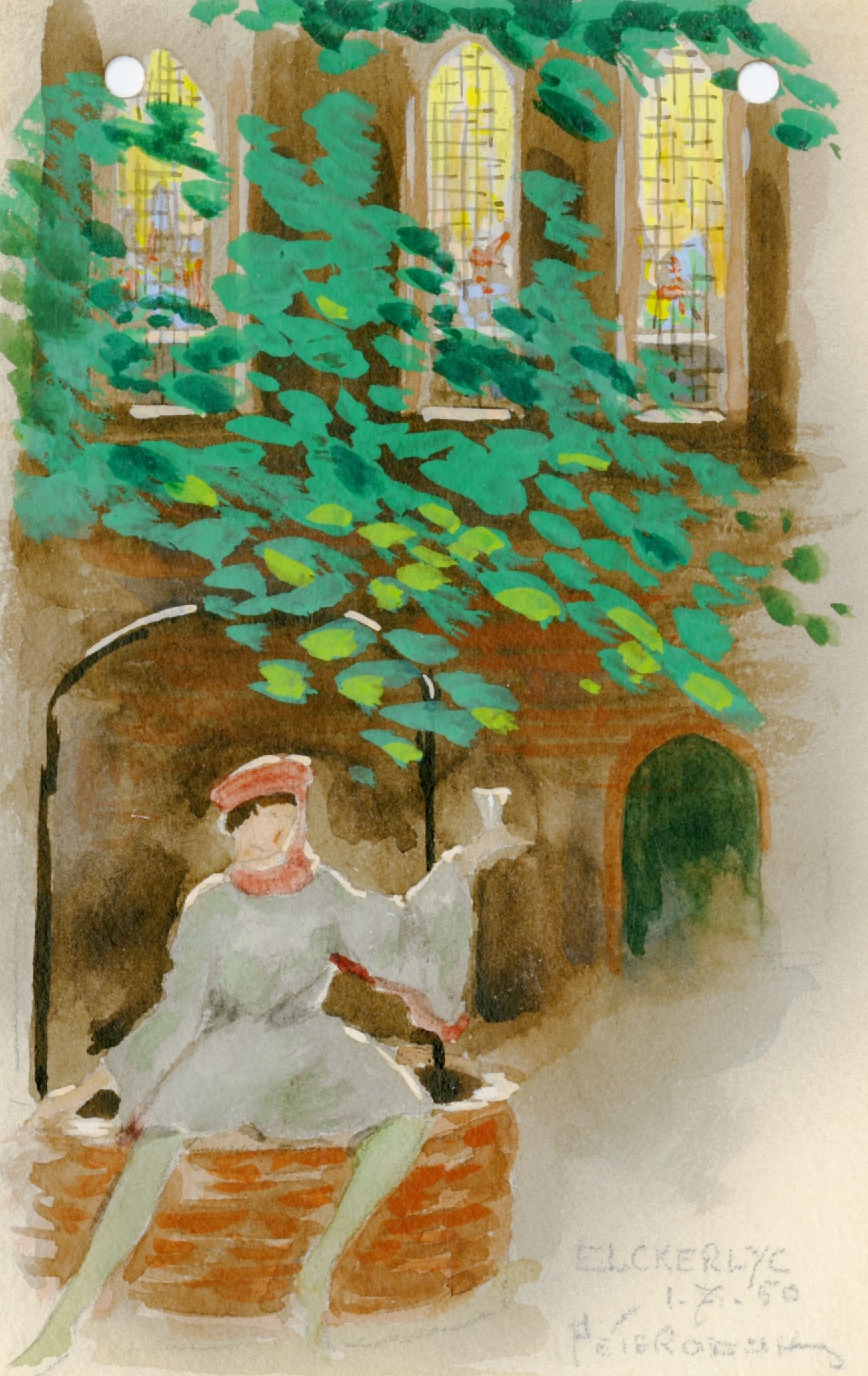 Peter Odijk, Gouache gemaakt bij de opvoering van de Elckerlyc, 1950 (objectnr. 123150)