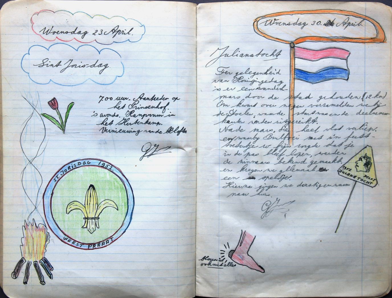 Logboek van de patrouille Bevers van padvindersgroep Marnix van Sint Aldegonde, 1952-1953.
