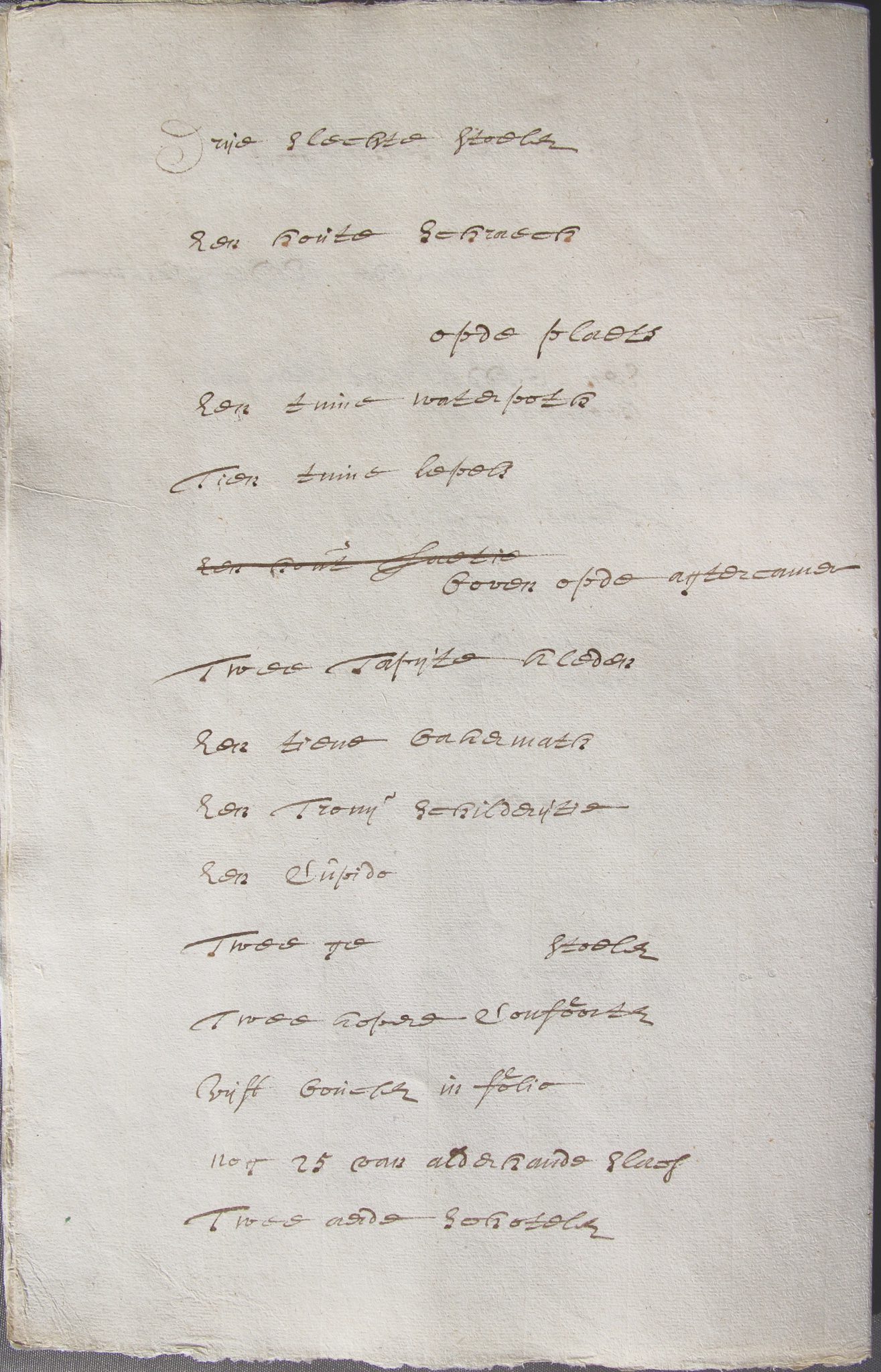Folio 6v Inventory of the Estate of Vermeer 1676 Fo 6v