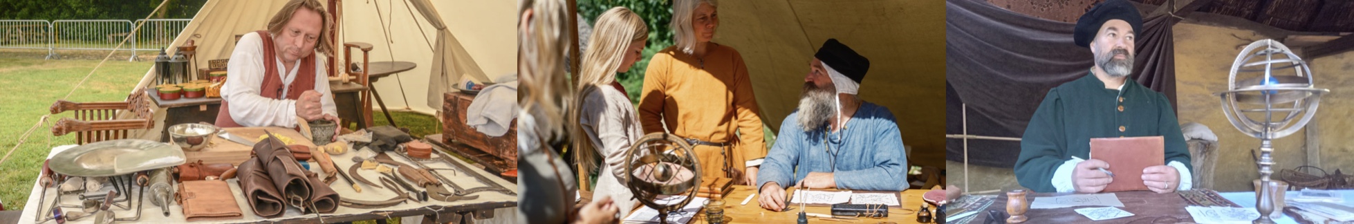 Reenactors tijdens de open dag van de opgraving.
