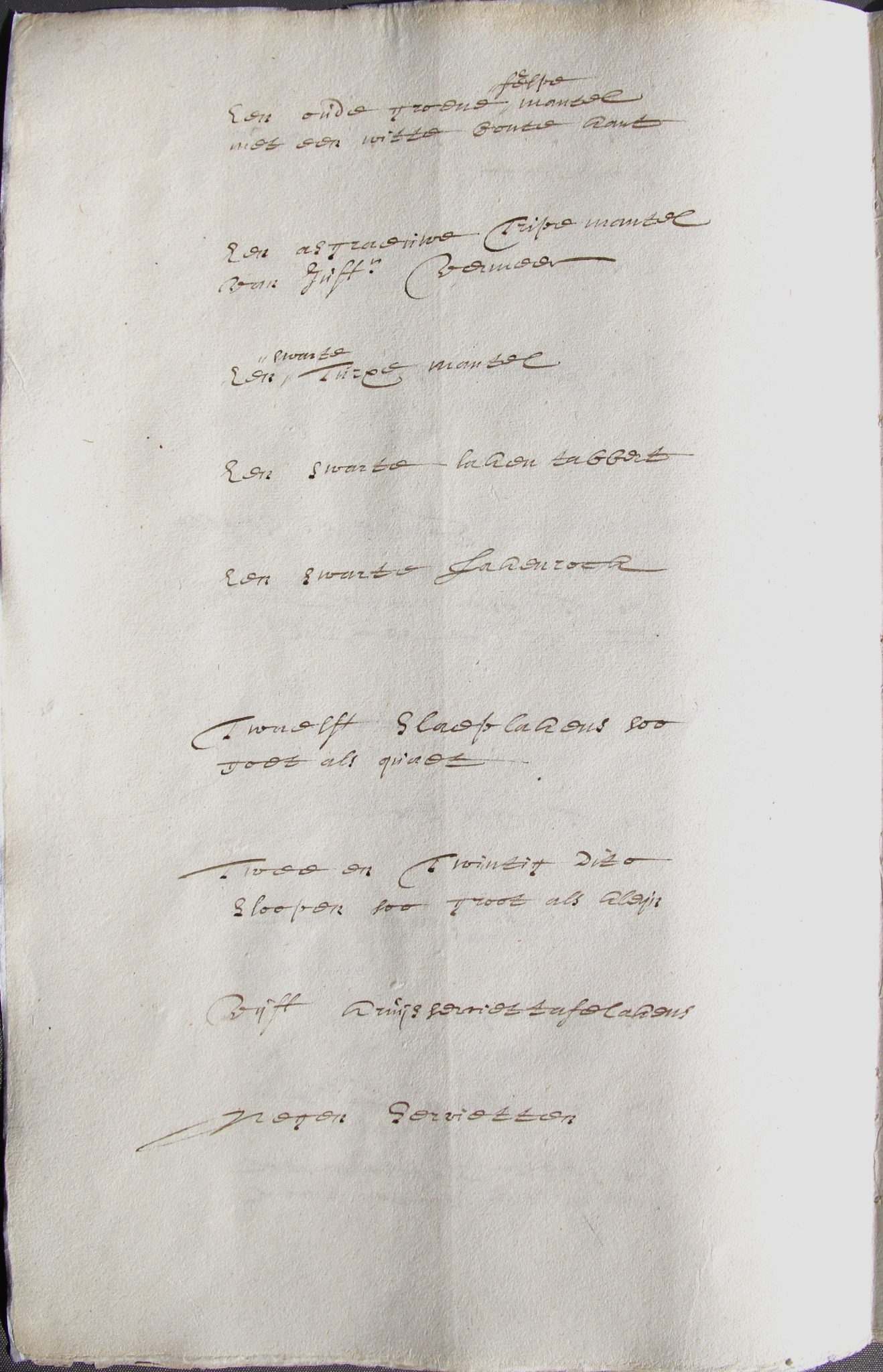 Folio 2v Inventory of the Estate of Vermeer 1676 Fo 2v