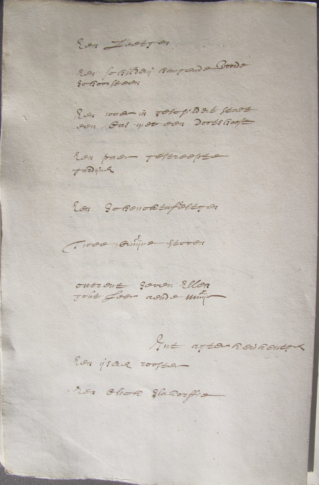 Folio 4v Inventory of the Estate of Vermeer 1676 Fo 4v